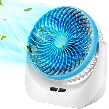 Vasukie Table Fan With LED Light Feature and 3 Speeds, Portable Personal Desk Fan, Table Fan for Home,Table Fan for Office Desk, Table Fan High Speed, Table Fan For Kitchen (V-1880)