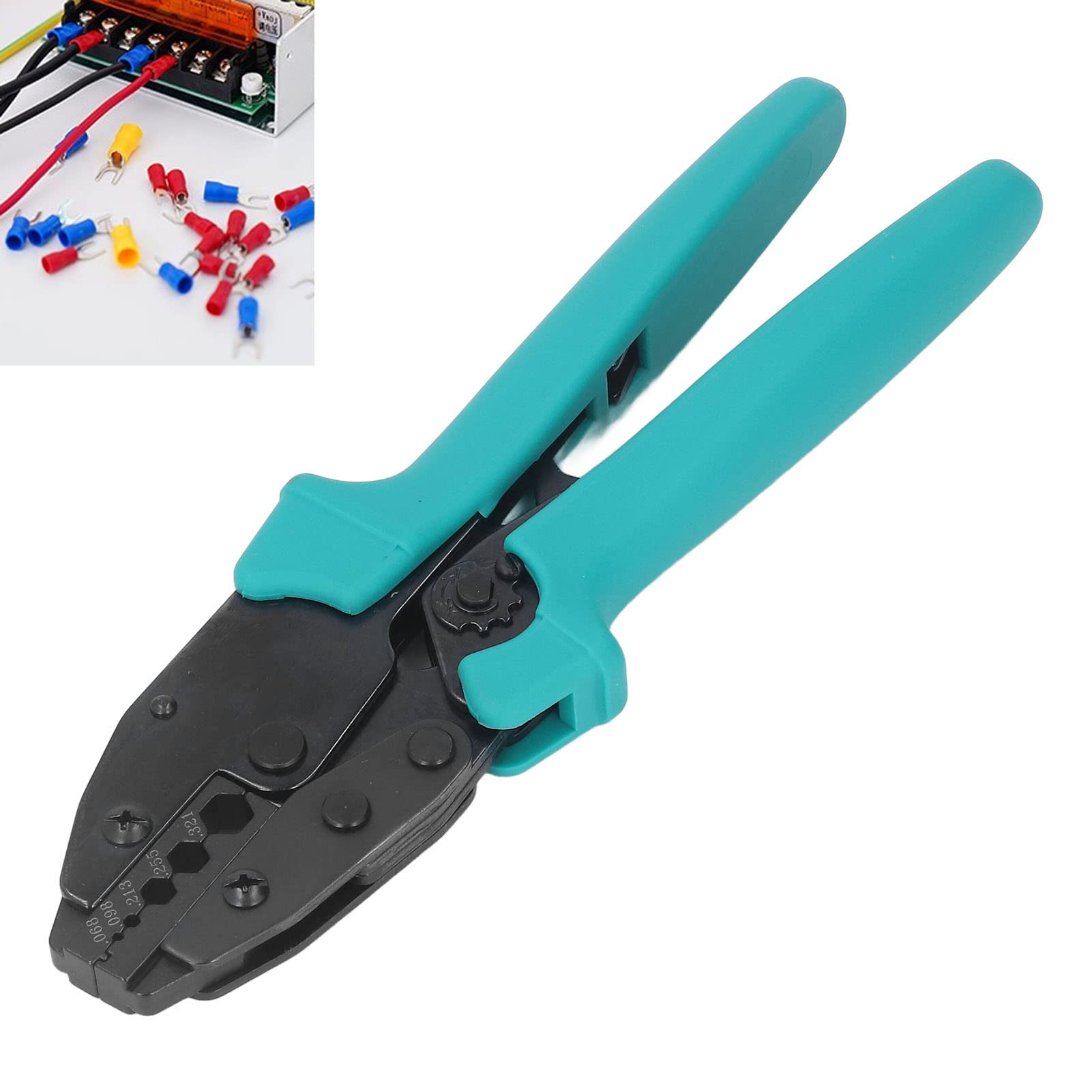 Pinza a crimpare industriale per connettore terminale a cricchetto Tyenaza. Strumento per crimpare cavi
