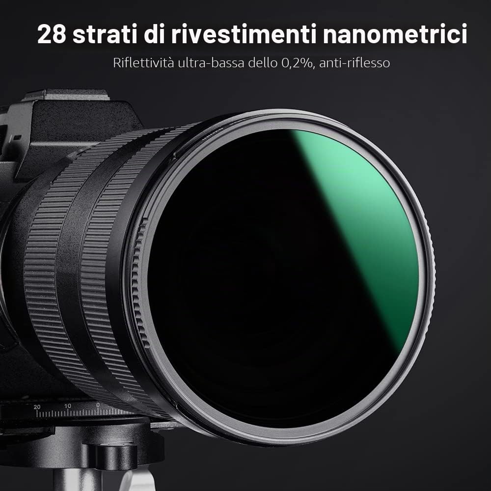 K&F CONCEPT Nano-Xcel 112MM Filtro ND1000 (10 stop) Densità Neutra Filtro | ND1000 Slim HD di Vetro Ottico con Rivestimento Nano - FN705