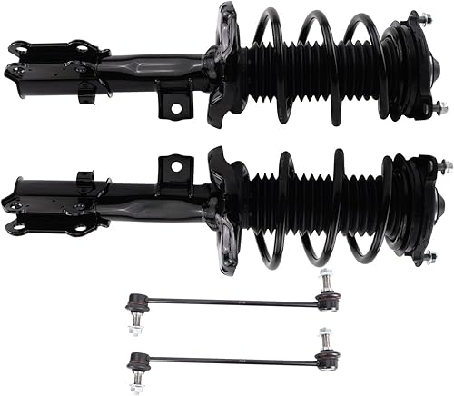 Miniatura 871 de TRQ Kit de suspensión delantera, conjunto de amortiguadores y resortes, barra estabilizadora, enlace estabilizador compatible con Chevrolet