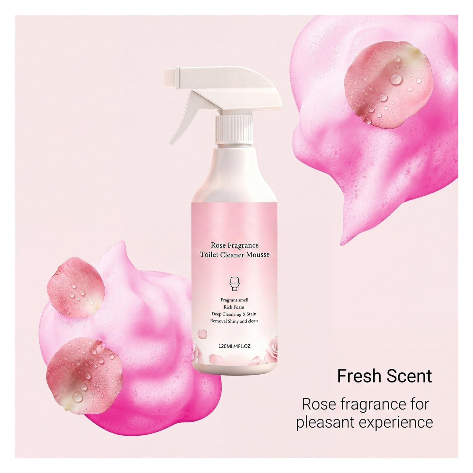 Mousse Limpiador de Inodoros 120ml | Elimina las manchas amarillas y la cal, deja un aroma fresco y limpio(2pcs)