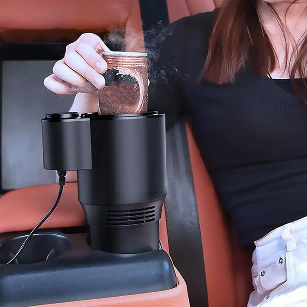 12V Auto portabicchieri refrigeratore e scaldavivande con display digitale, portatile per mini frigorifero per auto 0-60°C, scaldavivande in metallo e borsa frigo per viaggi, campeggio, pendolari