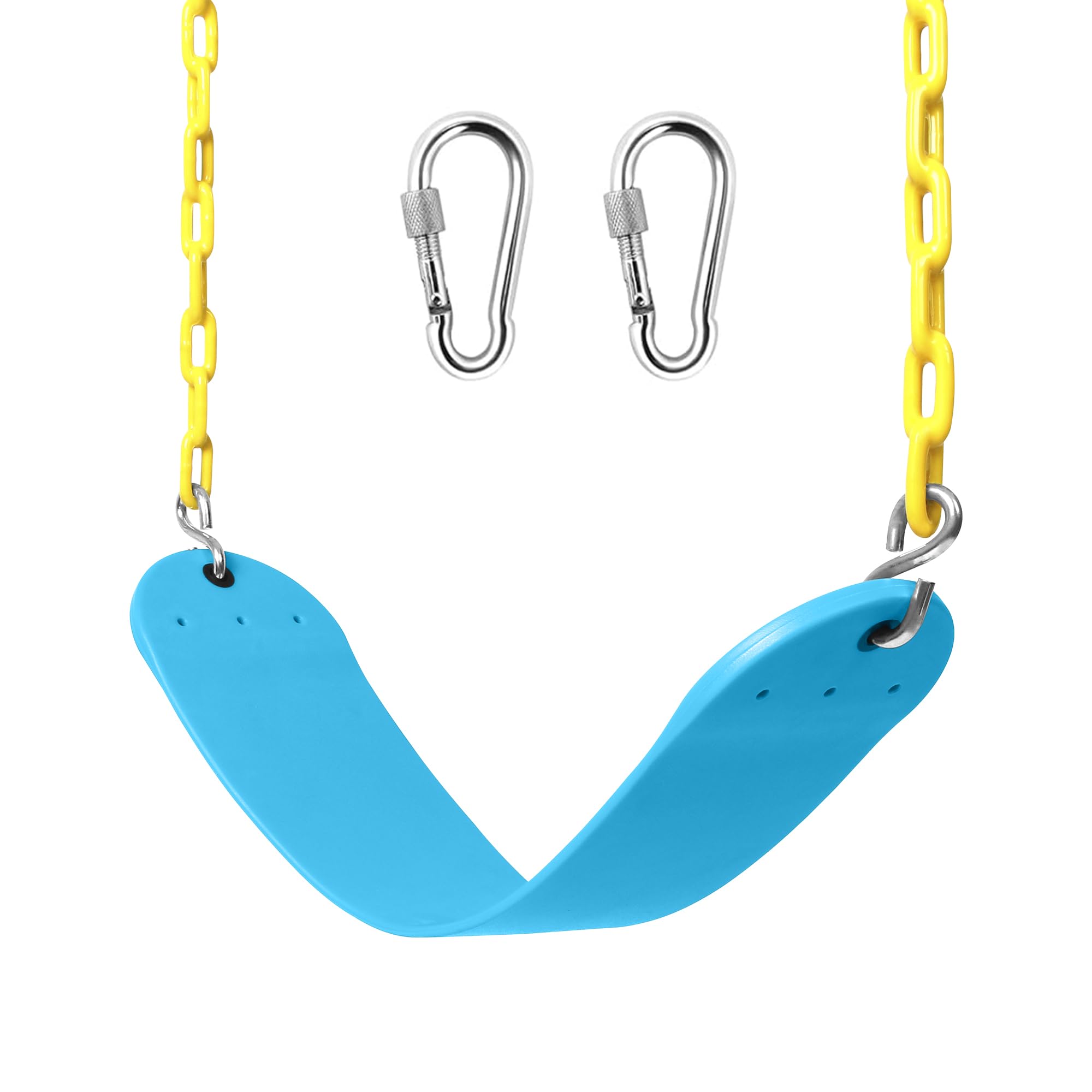 Sedile per altalena resistente, catena rivestita in plastica, accessori per altalena (celeste)