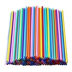 200 Pcs Colorful Plastic Long Disposable Drinking Straws. (0.23\'\'diameter and 10.2long)