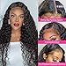 SNJON Water Wave 13x6 HD Transparent Lace Front Wigs Human Hair 180 Density Wet and Wavy Human Hair Wigs for Women Curly Lace Front Wig Human Hair Pre Plucked with Baby Hair Natural Color (18 Inch)