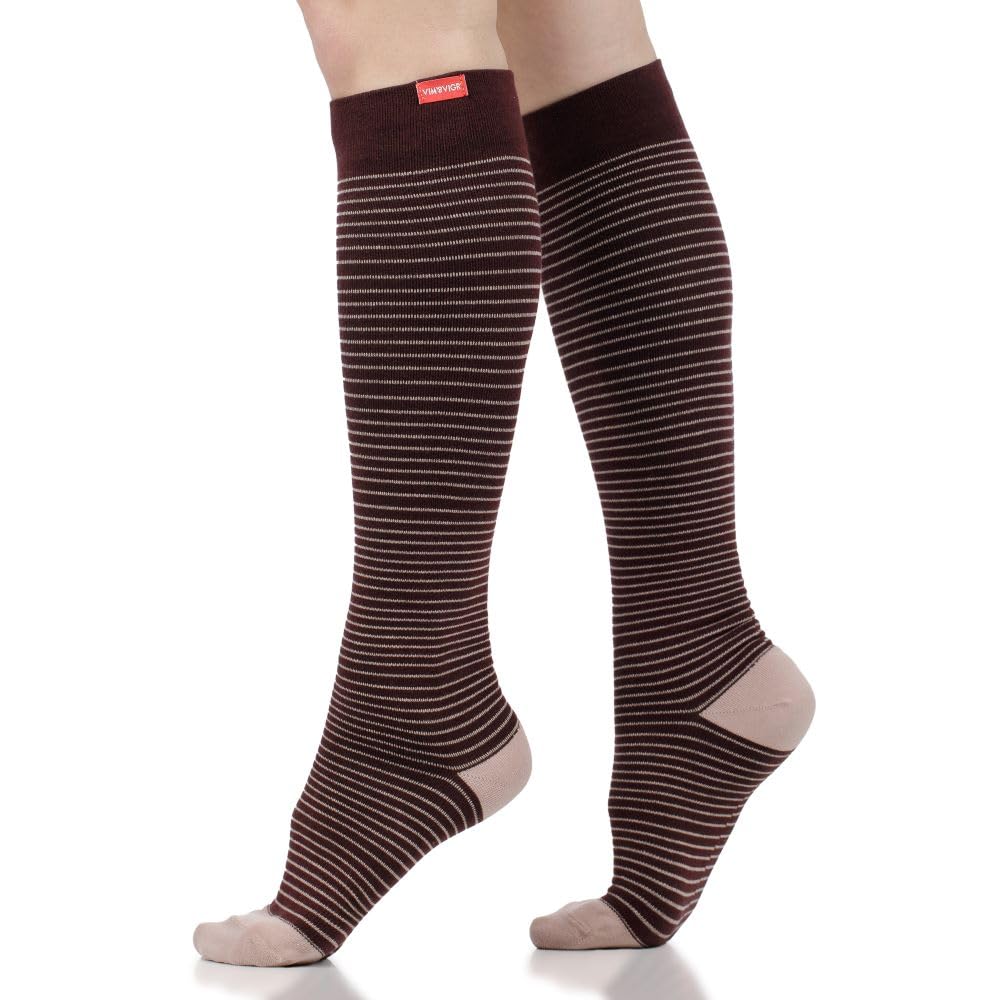 VIM &amp; VIGR 15-20 mmHg Merino Wool Compression Socks Plum/Mauve S/M WC