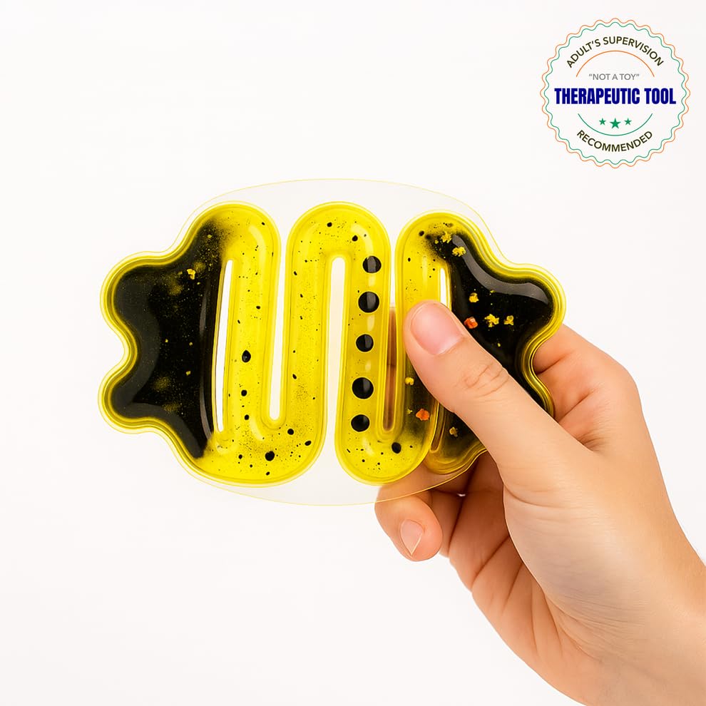 Image of Abley's Squishy Sensory Toy, Capillary Goo Toy with Glitter, Squeeze Stress Relief, Liquid Motion Fidget, Engaging & Calming (Black)