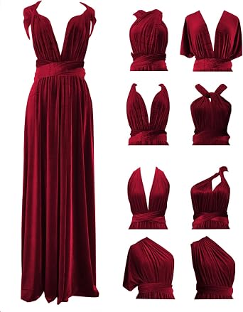 Velvet Infinity Bridesmaid Dress with Bandeau Convertible Formal Dresses Long Multi-Way Evening Gowns