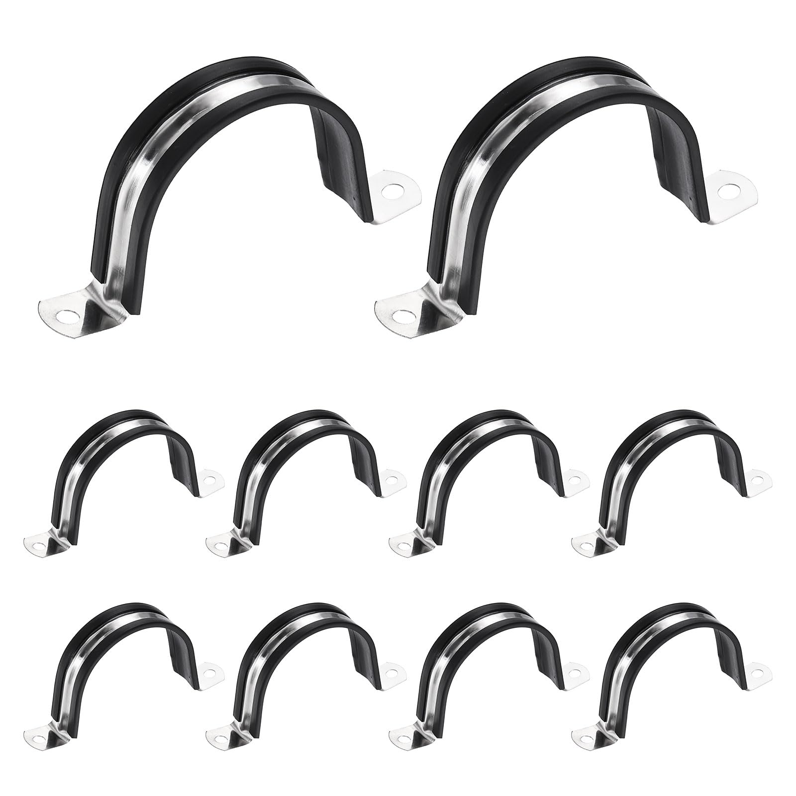 sourcing map U-Tube Strap Clamp M57 57mm 304 Stainless Steel 10Pcs