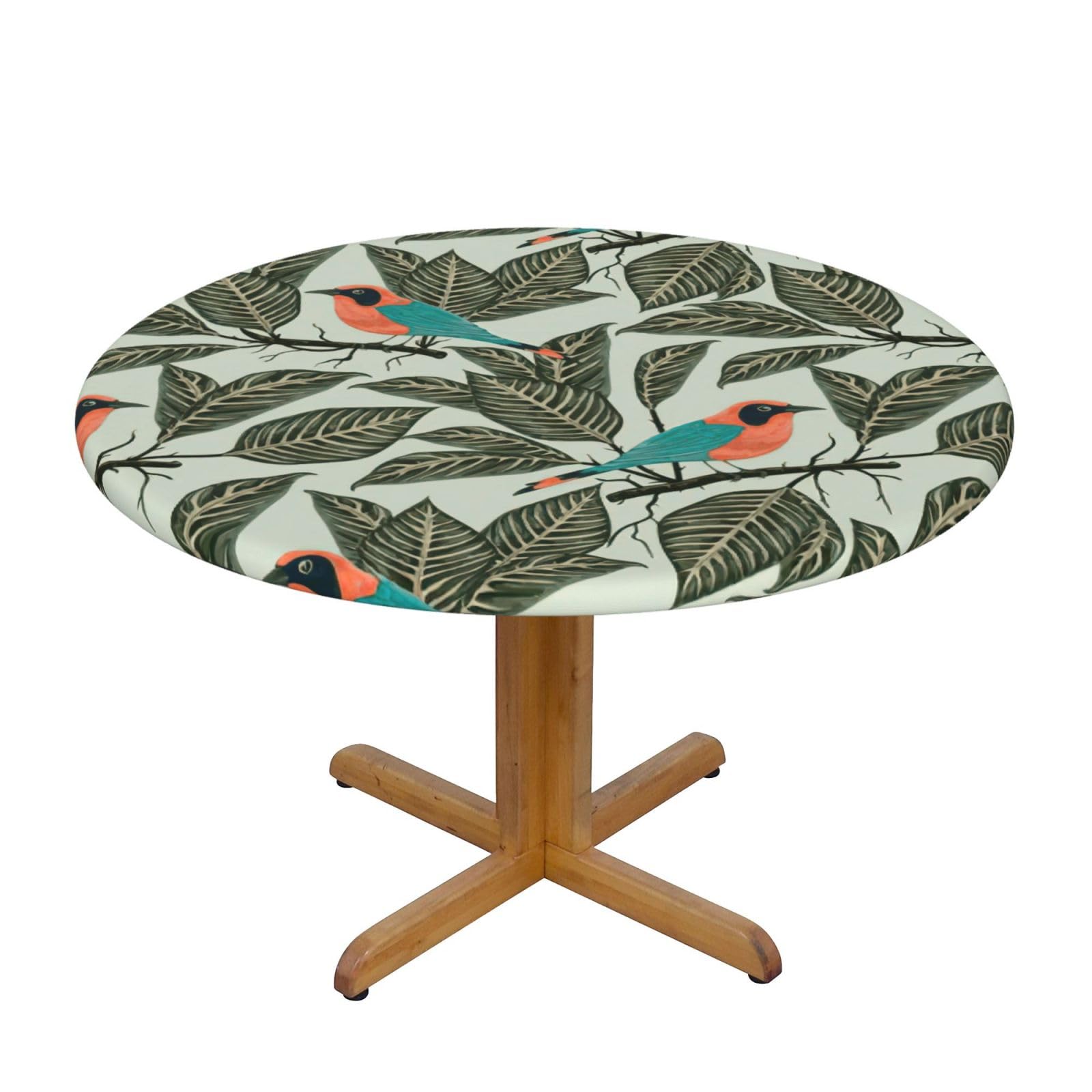 Nappe ronde plantes tropicales pour repas de fête et mariage décoration de table extérieure