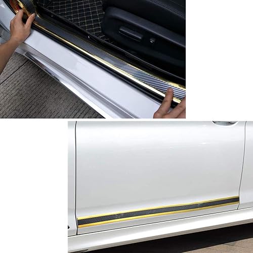 Miniatura 5 de Youngine Protector universal de fibra de carbono para umbral de puerta de automóvil, autoadhesivo, flexible, protector de adhesivo para auto, SUV,