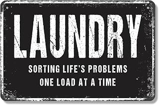 Laundry Room Self Service Open 24 Hour (2 Pack) 7 Inch x 10 Inch Aluminum Metal Sign Sort Wash Dry Repeat Perfect for Laundry Rooms Dorms Apartments Fun Gift for Families Roommates College Students