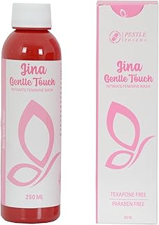 غسول يومي للعناية اليومية للمناطق الحميمية جل استحمام وحمام صحي للنساء درجة حموضة متعادلة، تركيبة خالية من الصابون مصنوعة خلاصة الصبار الطبيعي والبابونج، جينا جنتل تاتش، 250 ملم، (عبوة، بيسل فارما.