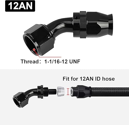 Miniatura 75 de EVIL ENERGY 6AN PTFE Manguera de extremo recto en color negro para manguera PTFE únicamente