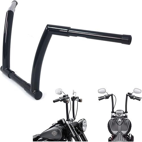 XKH - Manillar de motocicleta 12" Rise Negro Compatible Con Harley Dyna FLD 2012-16 Street Bob FXDB 06-17 PN TGHD-HB005B-I-BK