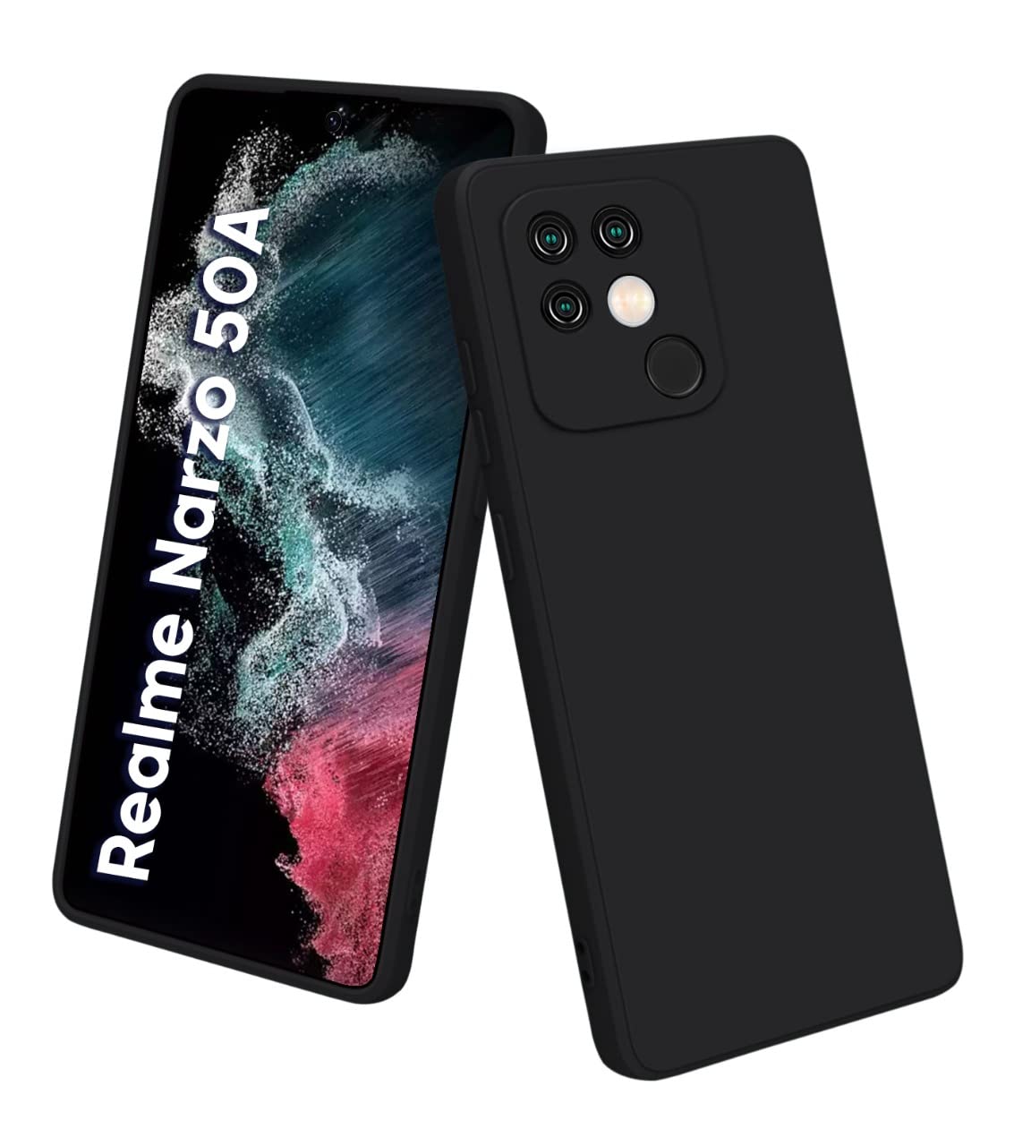 TRUEUPGRADE Liquid Silicone Designed Case Cover for Realme Narzo 50A | Microfiber Inside | 360 Degree Protection Back Cover Case for Realme Narzo 50A - Black (B09X76Y7KH) Amazon Price History, Amazon Price Tracker
