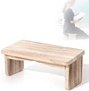 JYCCH Ergonomic Bamboo Yoga Bench, Environmental Friendly Meditation Bench with Foldable Legs, Kneeling Meditation Bench for Deep Meditation