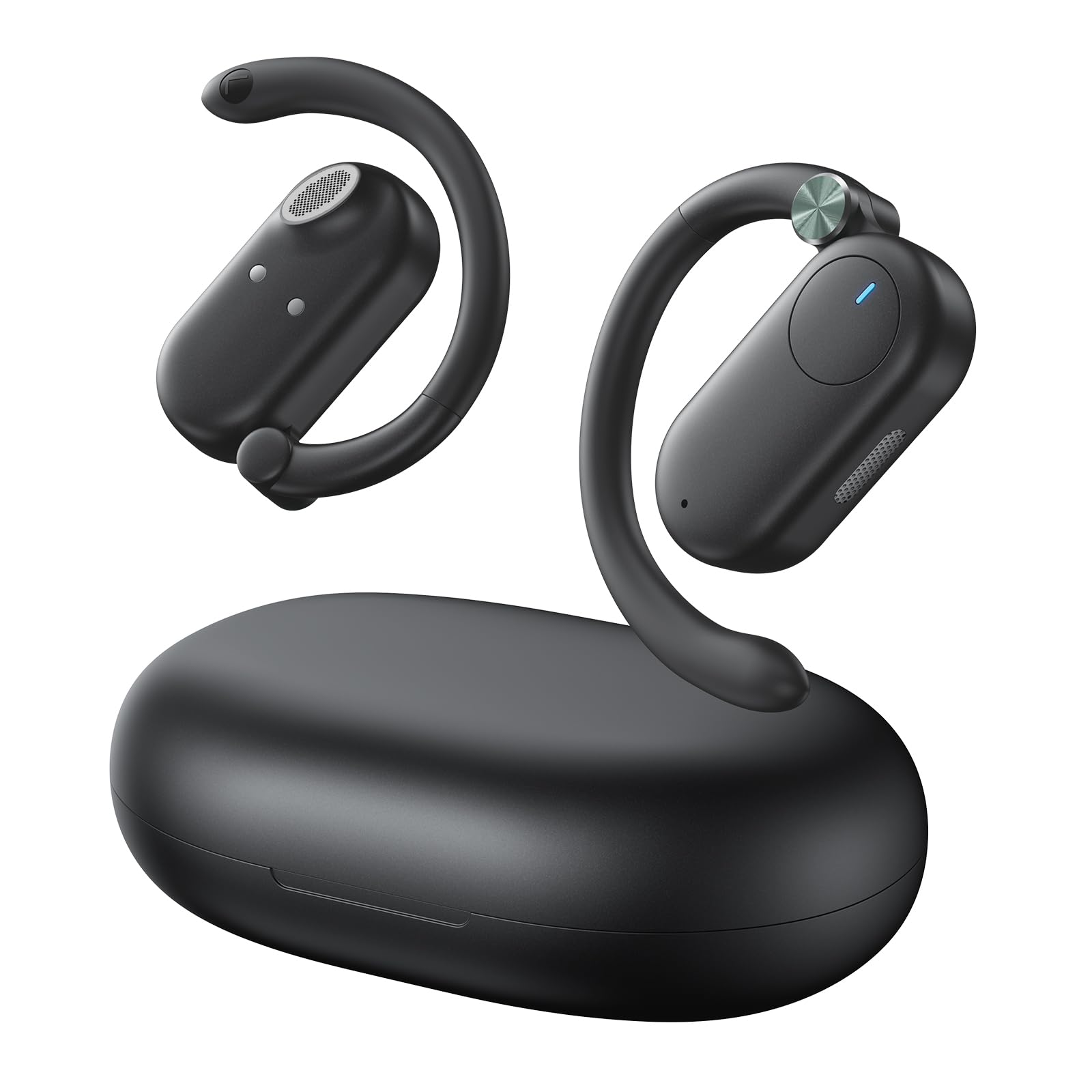 fojep Open Ear Bluetooth Headphones Wireless Earbuds with Noise Canceling Mic 52H Playtime Touch Control Open Ear Earbuds Premium Sound LED Dis : fojep Open Ear Bluetooth Headphones, Wireless Earbuds