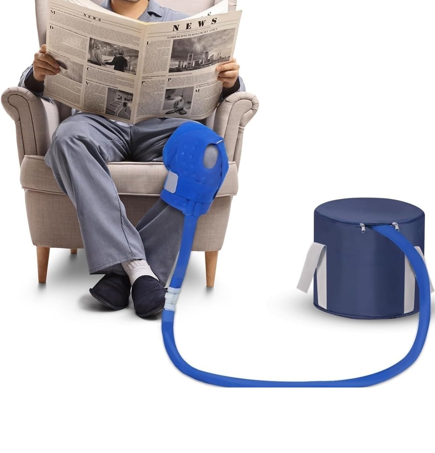 Máquina de terapia de frío para rodilla, máquina de hielo para rodilla después de la cirugía, crioterapia para lesiones deportivas, esguinces, reduce la hinchazón, silenciosa a prueba de fugas