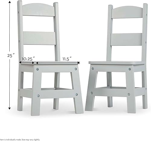 Miniatura 3 de Melissa & Doug Wooden Chairs, Set of 2 - Gray Furniture for Playroom - Kids Wooden Chairs, Children's Wooden Playroom Furniture gris