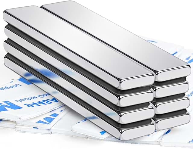 FINDMAG Magnete Stark, 8 Stück 60 x 10 x 3 mm Neodym Magnete Extra Stark, Starke Magnete für Magnettafel, Kühlschrankmagne...