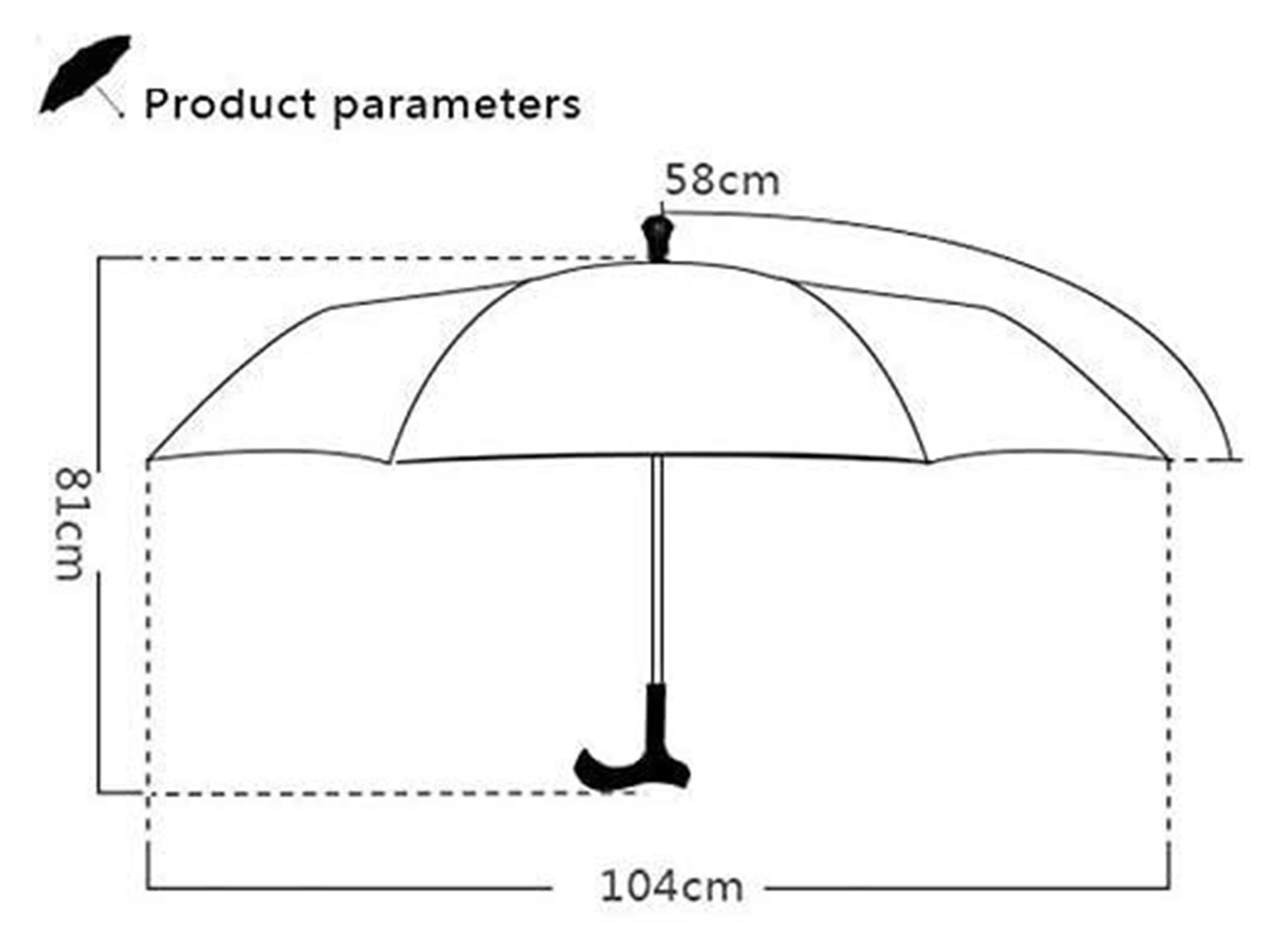 CMBSSTFC Parapluie à Long Manche Parapluie Polyvalent antidérapant Idéal pour la randonnée Les Aventures en Plein air Coupe-Vent