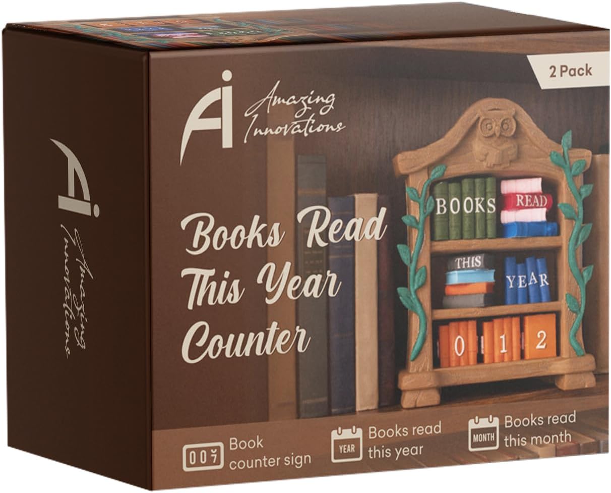 2 Pack, Books Read This Year Counter, Book Tracker, Books I've Read This Year Sign, Bookish Accessories Count, Personalized Bookshelf Decor Stand for Home, Perfect Book Counter Sign Gift for Reader image 2