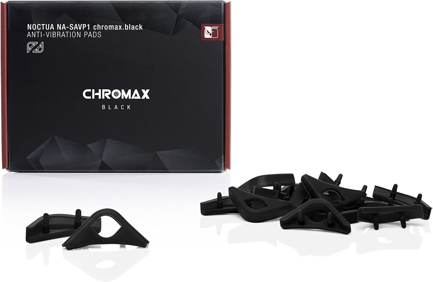 Noctua NA-SAVP1 chromax.Black, Anti-Vibration Pads for 120/140mm Noctua Fans (16-Pack, Black)