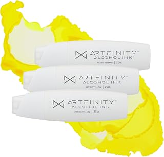 Alcohol Inks 3 Pack - Vibrant, Professional, Dye-Based Alcohol Inks for Artfinity Alcohol Markers, Artists, Drawing, & More! - Mixing Yellow Y1-2