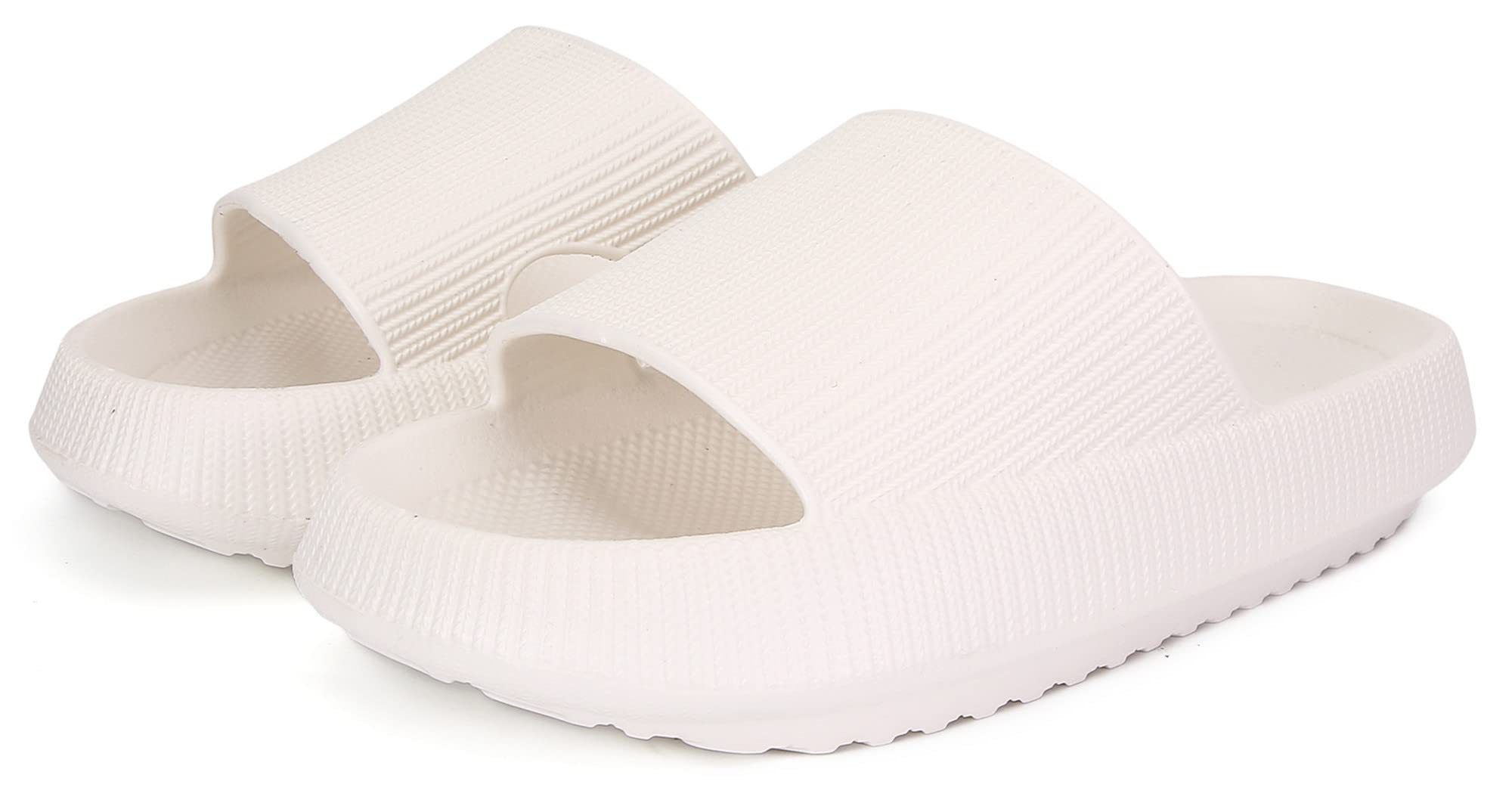 Sharllen Cloud Slides for Boys &amp; Girls - Non-Slip House Slippers for Kids - Beach Slide Sandals in Black, White &amp; Beige