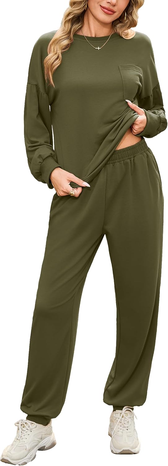 Totatuit Women 2 Piece Lounge Sets Sweatsuit Sweatshirt Tracksuit Outfits