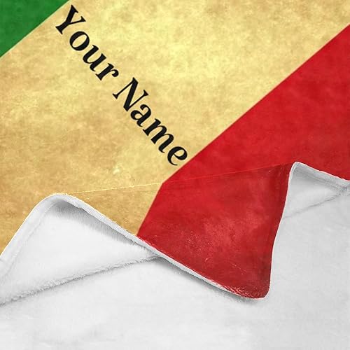 Miniatura 4 de Manta personalizada con texto del nombre, manta personalizada con bandera mexicana vintage, manta de forro polar súper suave para sofá, cama (50 x