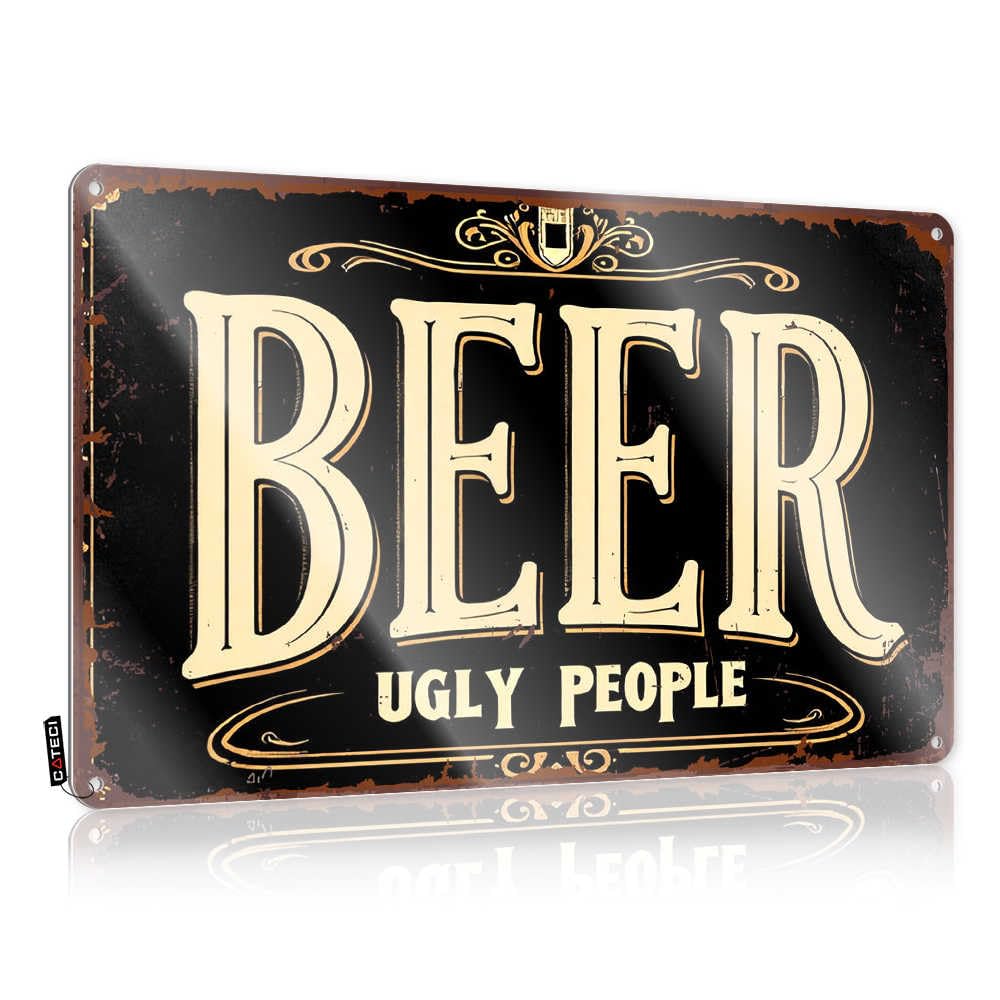 Fzfn Colour Vintage Beer Sign For Ugly People Soft Bath Gorgeous - Holiday Plaques Wall Art Decoration(30X40cm)