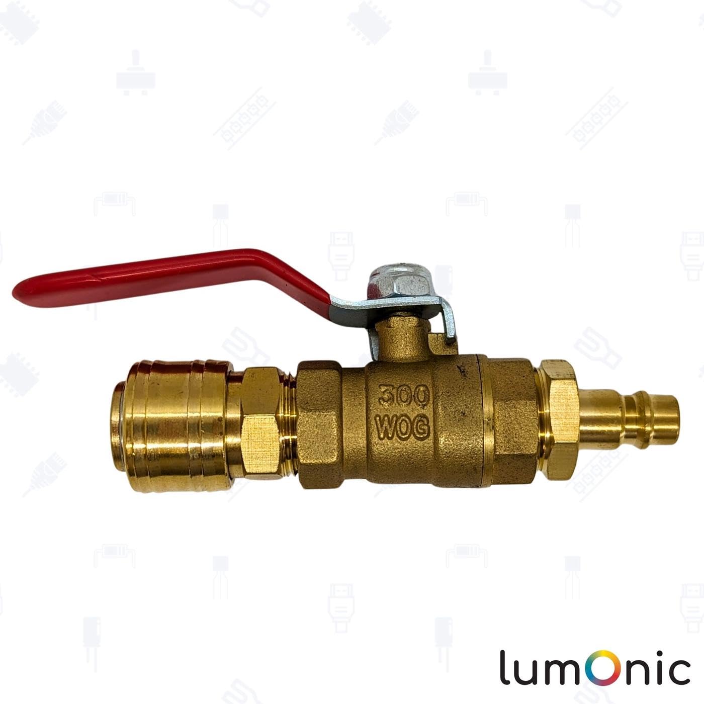 Lumonic Ball Valve 1/2 Inch with Quick Coupling and Plug I Corrosion Resistant Brass I Shut-off Valve I for Compressed Air I Workshop - Image 2