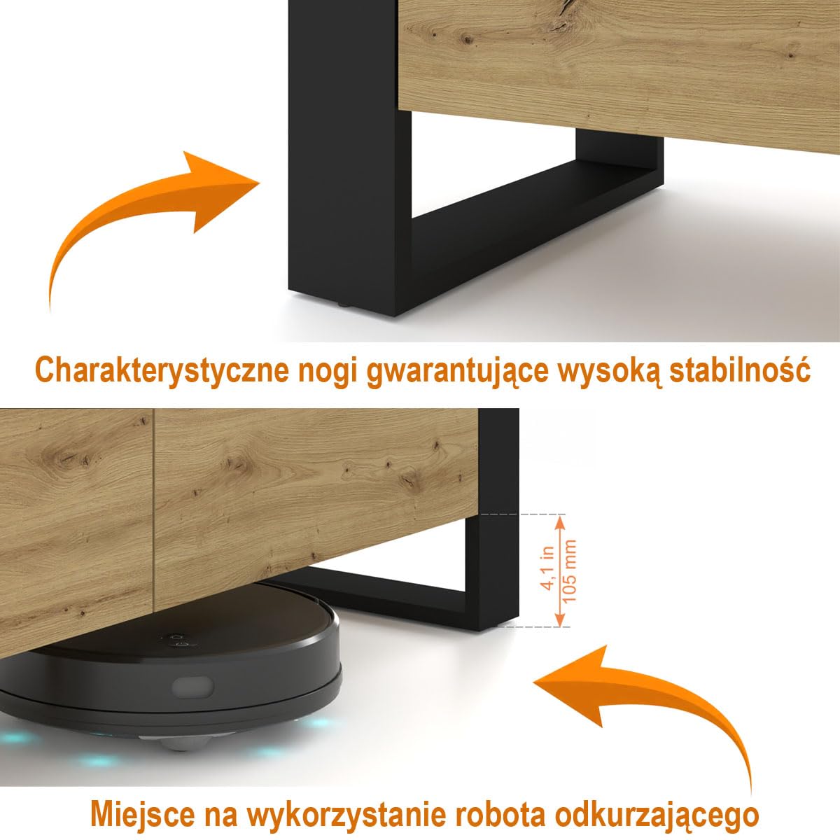 Regał stojący 90 cm do salonu i biura – nowoczesny regał loftowy z półkami do przechowywania, funkcjonalny i uniwersalny mebel, dąb artisan czarny NUKA J
