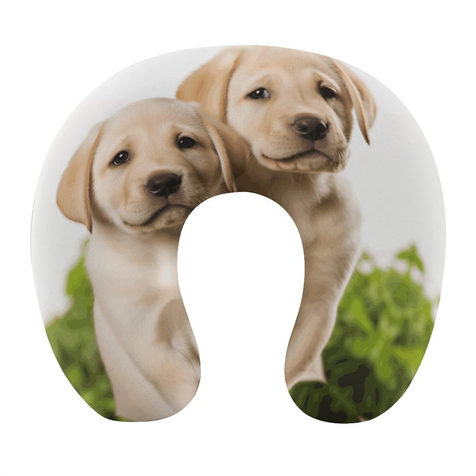 VstaDank Funny Labrador Puppy Dog Neck Pillow Memory Foam Sleeping U Shaped Pillows Cooling Travel Head Support Pillows Super Lightweight Portable Airplane Pillow for Car Office Rest