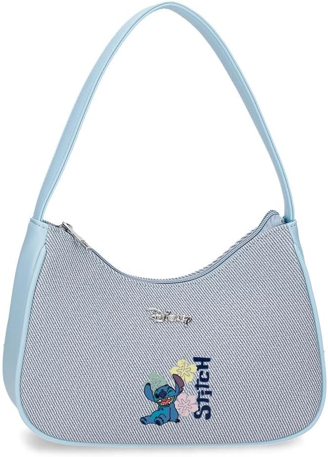 Joumma Disney Tiki Stitch Small Denim Shoulder Bag 24x13x6 cm PU and Polyester
