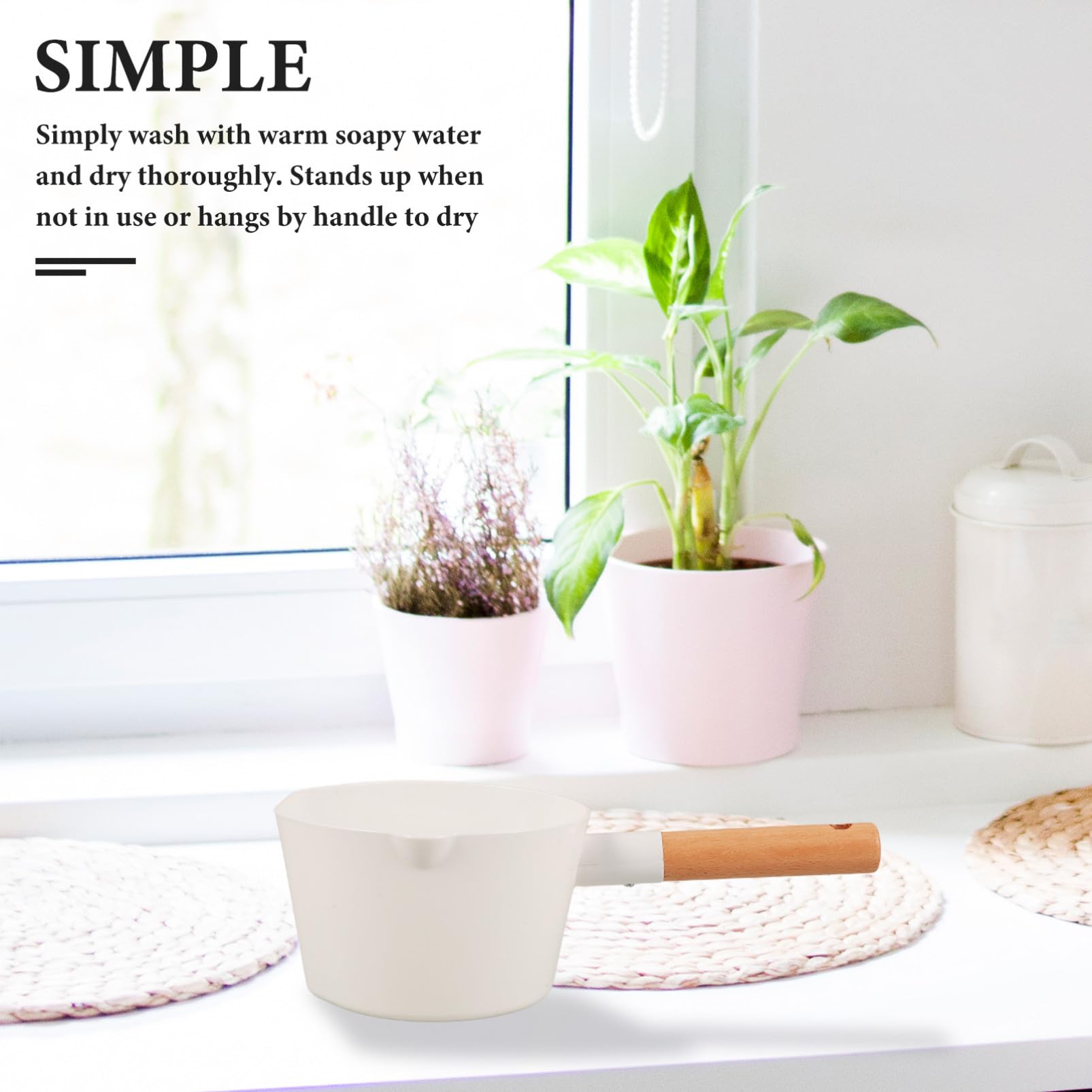 LABRIMP 2piezas Cucharón De Madera De Mango Para Cocina y Baño Para Agua y Lavar Verduras Utensilio Ecológico y Gran Capacidad Doméstico y Restaurantes