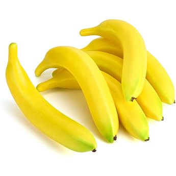 Pack of 6 artificial bananas artificial lifelike banana decoration plastic fruit for decoration shop window household kitchen party hotel