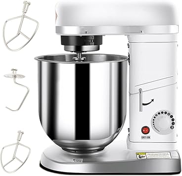 Stand Mixer - Kitchen Mixer with Beater, Dough Hook and Whisk, 5L/7L/10L Stainless Steel Bowl, 3-Speed Adjustable 5L