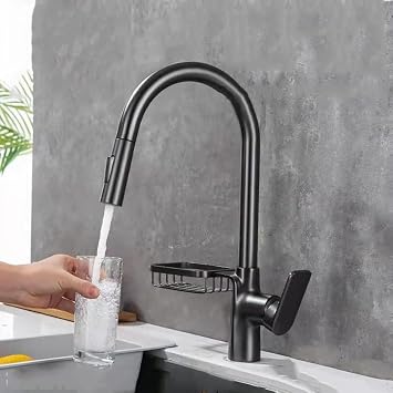 Kitchen Faucet with Pull Down Sprayer,Single Handle Hot and Cold Water Mixer with 2 Spout Modes,360° Rotatable Sink Faucet,Pull-Out Sprayer Kitchen Faucets-Gray