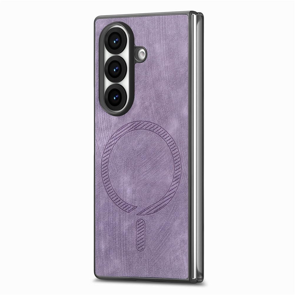Étui cuir mat Samsung Z Fold 7 avec système de fixation magnétique souple