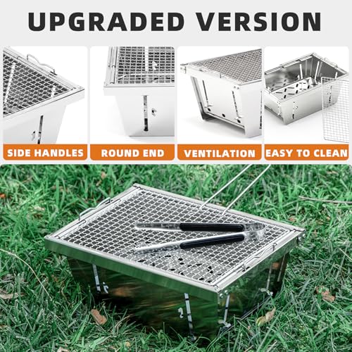 CAMPJOURNEY 2‑in‑1 Charcoal Grill for IGT Table & Standalone Use, Silver by CAMPJOURNEY - Used condition - Image 6