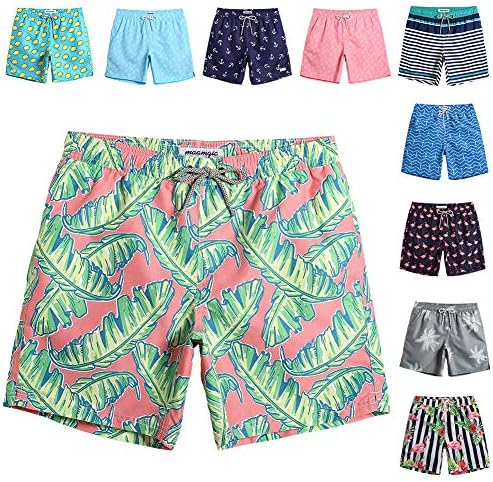 maamgic Mens Quick Dry Printed Short Swim Trunks with Mesh Lining Swimwear Bathing Suits Large