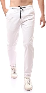 بنطلون كاجوال سادة بسوستة وأزرار للرجال من اندورا