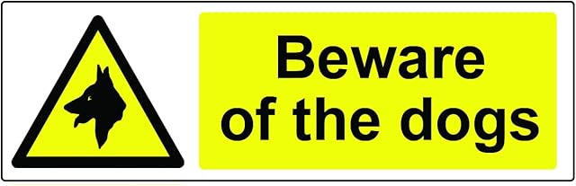 PrintSuperstar Beware of the Dogs Warning Safety Sign (3 Pack)