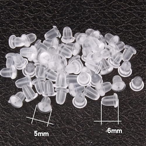 Miniatura 2 de ODETOJOY 200 piezas de repuesto de goma para orejas goteadas, topes de gancho de pez, aretes de gancho de bala, flor de embrague, tapón trasero de
