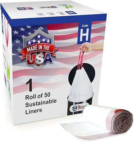 Extreme Consumer Products Bolsas de basura compatibles con Simplehuman Code H  1 rollo de repuesto (50 unidades), bolsas de basura de plástico