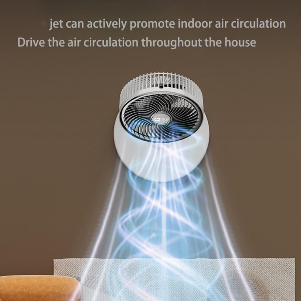 Ventilatore a piantana per camera da letto, 3 velocità, circolatore d'aria USB, con oscillazione a 90° e altezza regolabile, silenzioso, per casa, ufficio, dormitorio, soggiorno, studio (grigio)