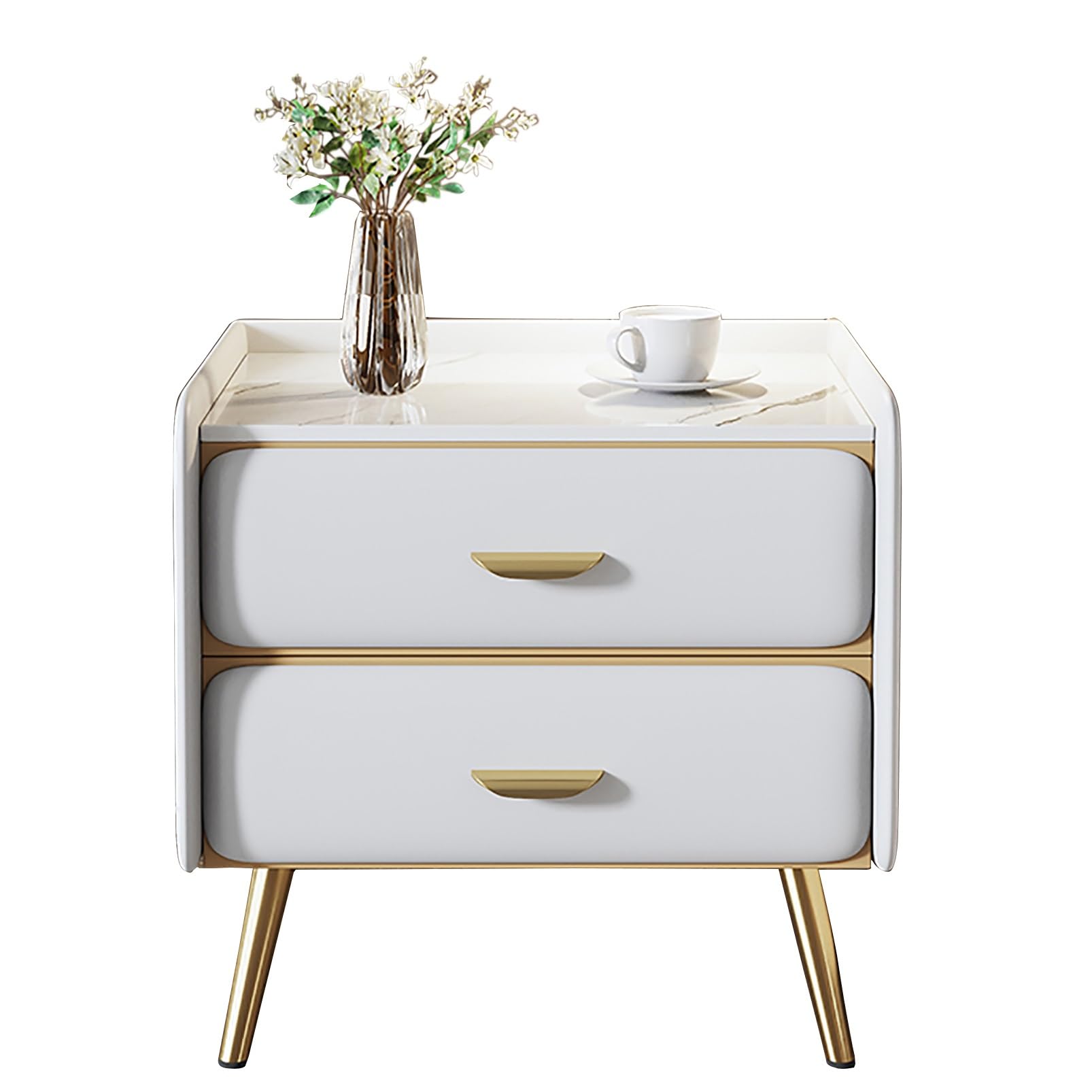 Compact Nightstand Table Modern Bedside Cabinet with Storage Ideal for Bedroom & Living Room 45x40x48cm Stylish End Small Space Solution